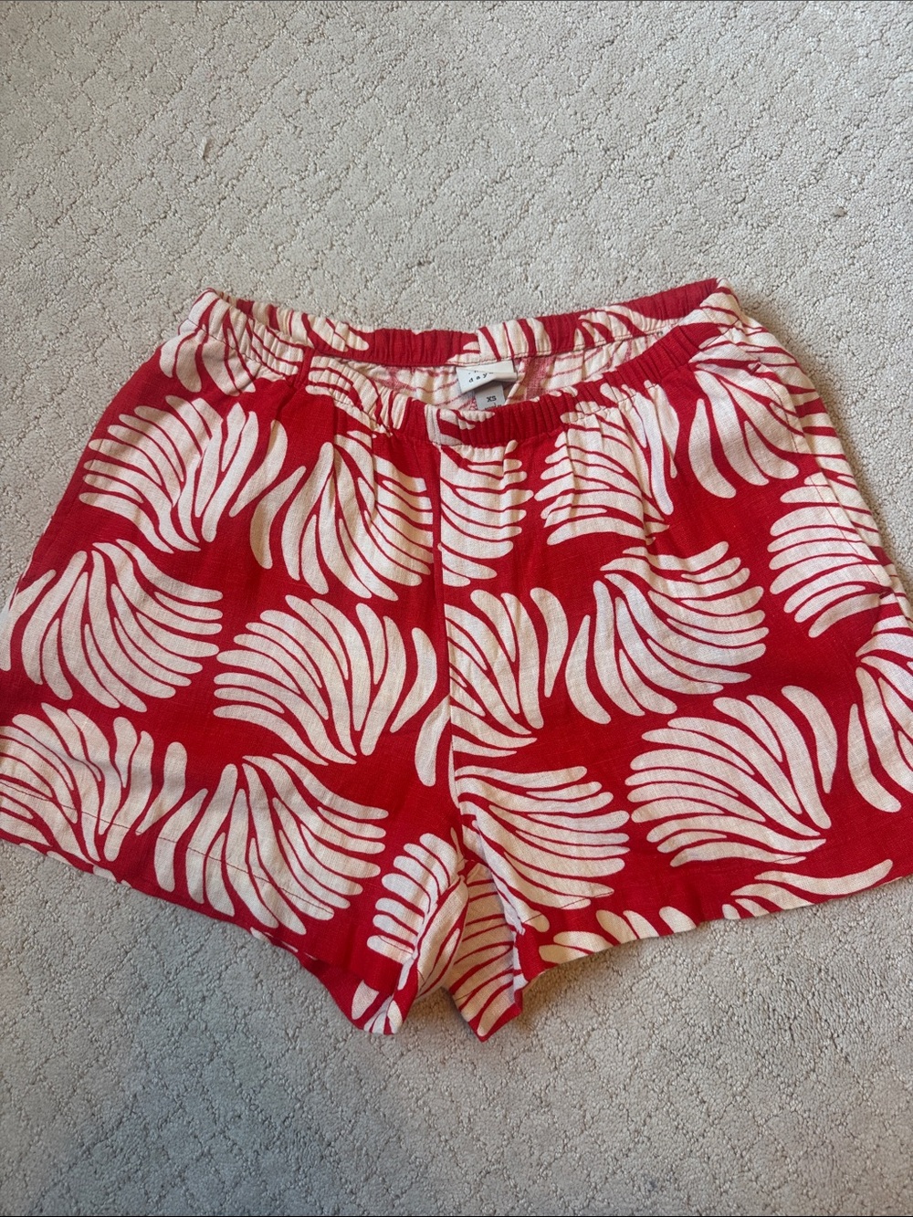 a new day Red Tropical-Print High-Waist Shorts